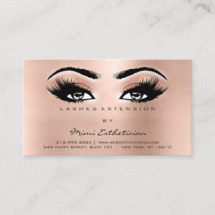 Carte De Visite Instructions de suivi Lashes Rose Peach Eyes