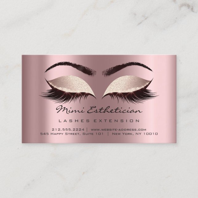 Carte De Visite Instructions de suivi Lashes Spark Parties scintil (Devant)