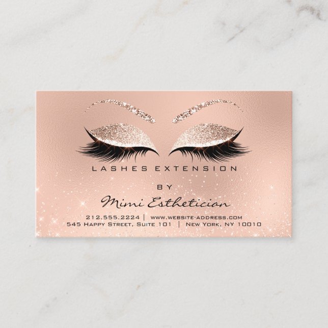 Carte De Visite Instructions de suivi Lashes Studio Blush Skinny (Devant)