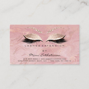 Carte De Visite Instructions de suivi Lashes Studio Marbre rose