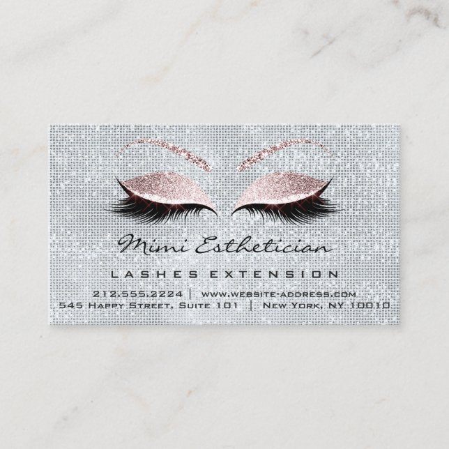 Carte De Visite Instructions de suivi Lashes Studio Smoky Blue (Devant)