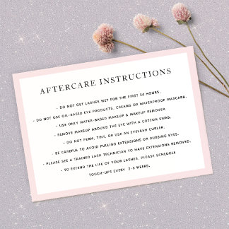 Carte De Visite Instructions de suivi rose