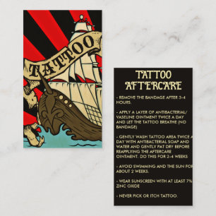 Carte De Visite instructions de tatouage de bateau de pirates