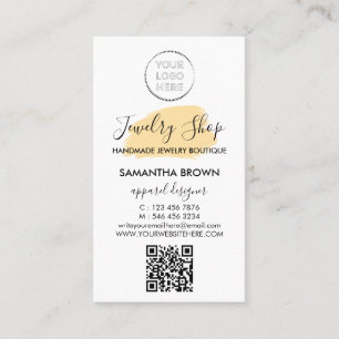 Carte De Visite Instructions d'entretien de bijoux modernes logo j