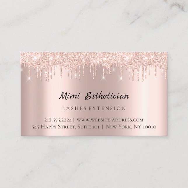 Carte De Visite Instructions d'entretien Lash Rose Gold Drives Lux (Devant)