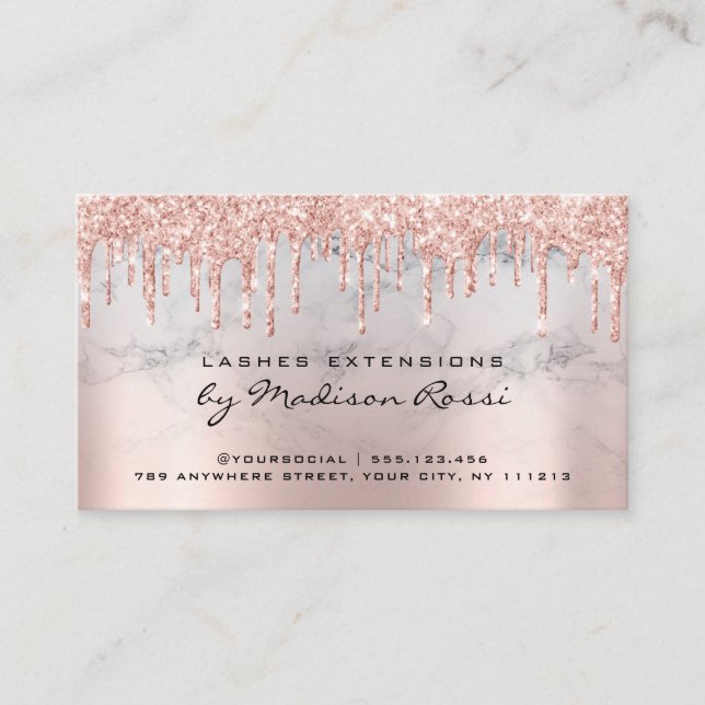 Carte De Visite Instructions d'entretien Lash Rose Gold Drives Mar (Devant)