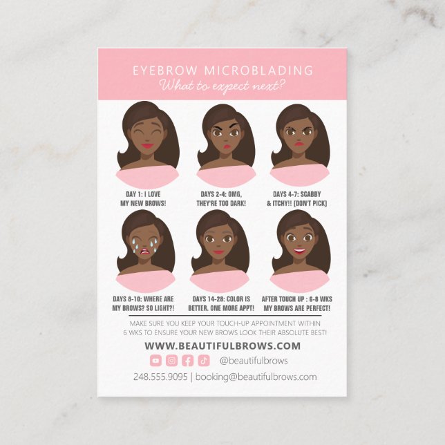 Carte De Visite Instructions et rendez-vous pour les soins postéri (Dos)