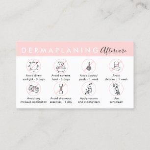 Carte De Visite Instructions post-soin de Dermaplaning