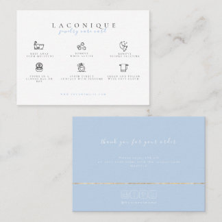 Carte De Visite Instructions pour la bijouterie | Bleu