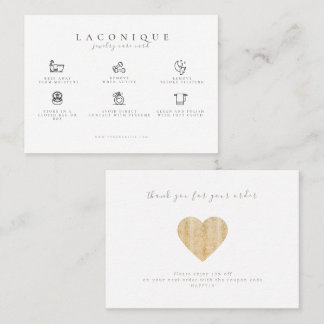 Carte De Visite Instructions pour la bijouterie | Gold Heart