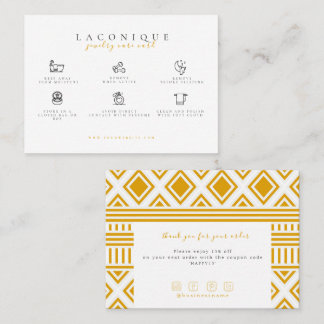 Carte De Visite  Instructions pour la bijouterie | Jaune