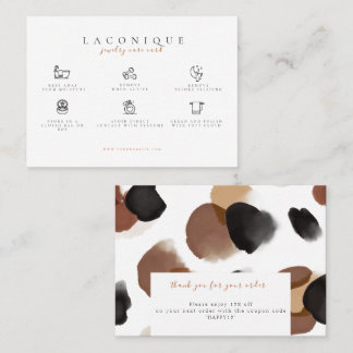 Carte De Visite  Instructions pour la bijouterie | Leopard  