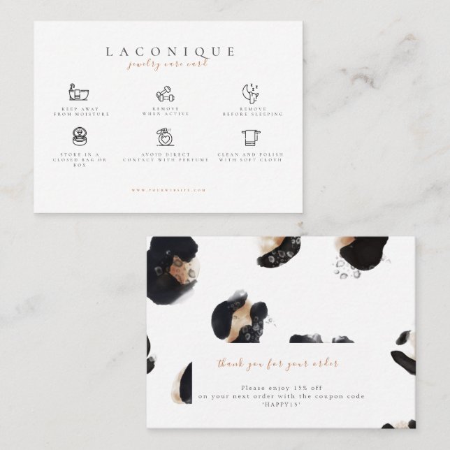 Carte De Visite  Instructions pour la bijouterie | Leopard  (Devant / Derrière)