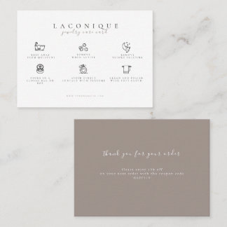 Carte De Visite Instructions pour la bijouterie | Soins d'oreille