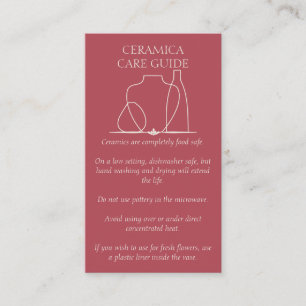 Carte De Visite Instructions pour le vase en poterie pastel rose e