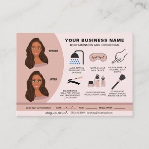 Carte De Visite Instructions pour les soins postérieurs à la lamin
