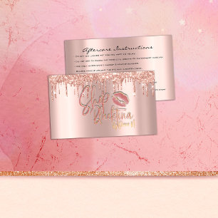 Carte De Visite Instructions pour les soins postérieurs Lash Rose