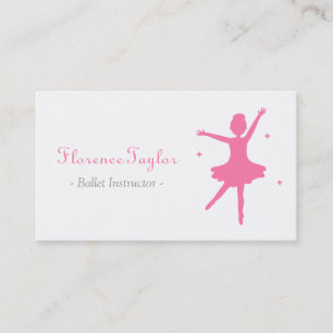 Carte De Visite Instructrice de ballet moderne, élégante, rose