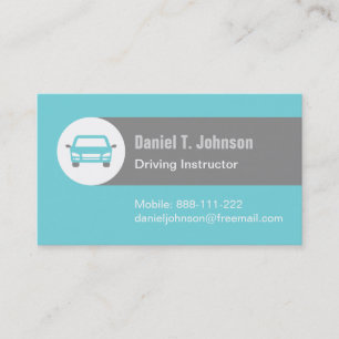 Carte De Visite Instructrice de conduite automobile sarcelle moder