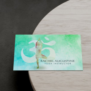 Carte De Visite Instructrice de méditation Aquarelle Pose de yoga 