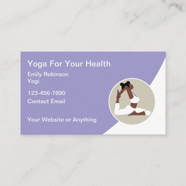 Carte De Visite Instructrice de yoga afro-américaine  (Devant)