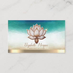 Carte De Visite Instructrice de yoga élégante Lotus marron