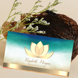 Carte De Visite Instructrice de Yoga Élégante Professionnelle Lotu