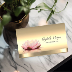 Carte De Visite Instructrice de Yoga Fleur de Lotus Or