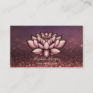 Carte De Visite Instructrice de yoga Lotus Bokeh Bourgogne 