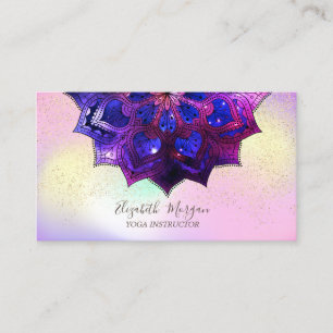 Carte De Visite Instructrice de yoga mandala élégante confettis do