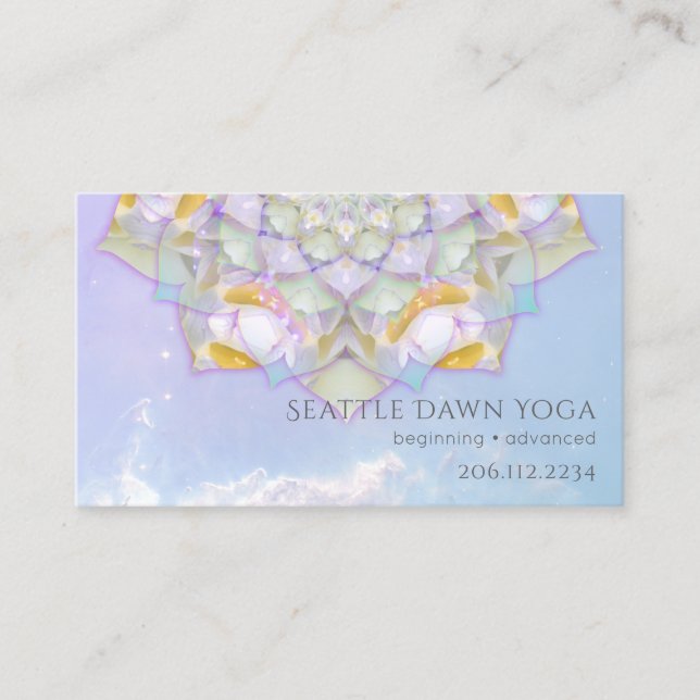 Carte De Visite Instructrice de yoga moderne du mandala du lotus b (Devant)