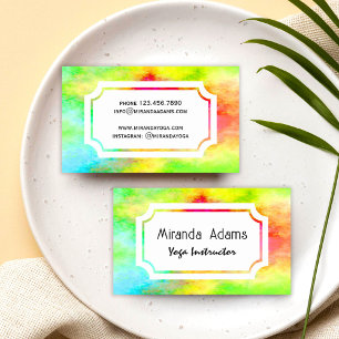 Carte De Visite Instructrice de Yoga Moderne Élégante Colorée Aqua