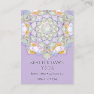 Carte De Visite Instructrice de yoga moderne White Lotus Mandala