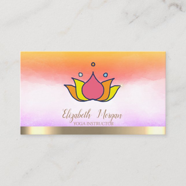 Carte De Visite Instructrice de yoga professionnelle Lotus (Devant)