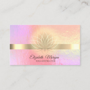 Carte De Visite Instructrice de yoga tendance holographique doré l