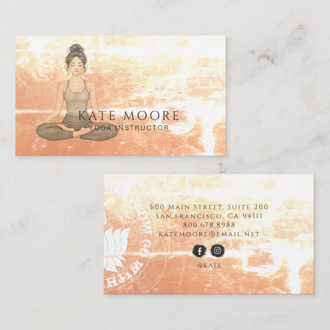 Carte De Visite Instructrice de Yoga Terreux (Devant / Derrière)