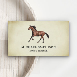 Carte De Visite Instructrice d'équitation de couleur marron parche