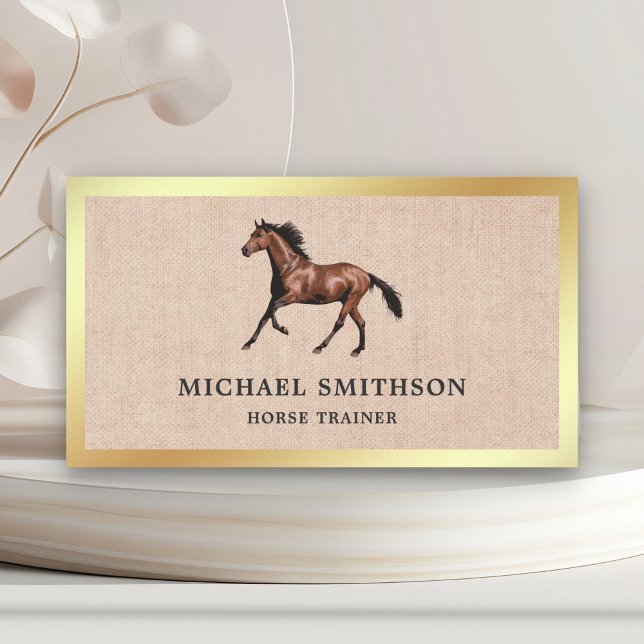 Carte De Visite Instructrice d'équitation en papier kraft rustique (Créateur téléchargé)