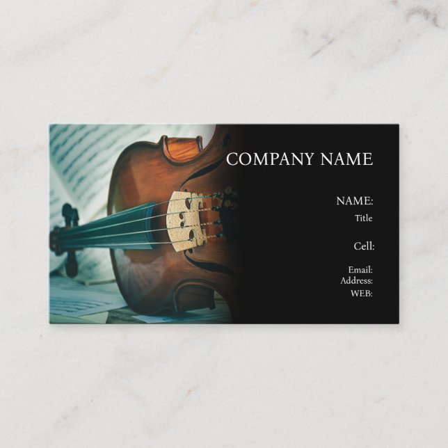 CARTE DE VISITE INSTRUMENT DE BASE MODÈLE VIOLON (Devant)
