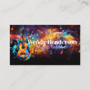 Carte De Visite Instrument de musique coloré Logo sonore