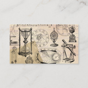 Carte De Visite Instruments de l'Heure Steampunk Hourglass
