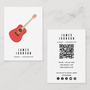 Carte De Visite Instruments de musique Musique Guitare Chanteur Mu