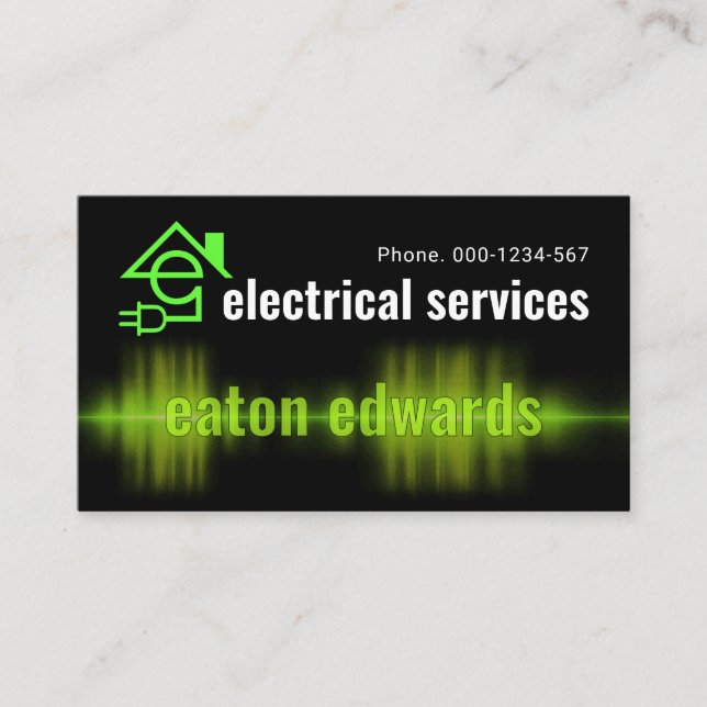 Carte De Visite Intercepting Electric Current Letter-E Electrician (Devant)