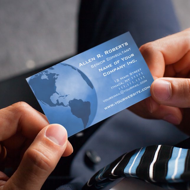 Carte De Visite International Business Amériques Blue Global (Créateur téléchargé)