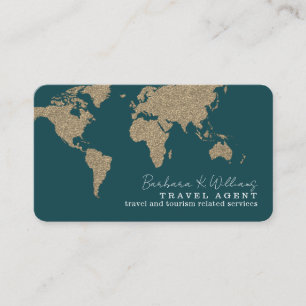 Carte De Visite International Travel Agent Plan du monde bleu