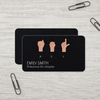 Carte De Visite Interprète de traducteur ASL