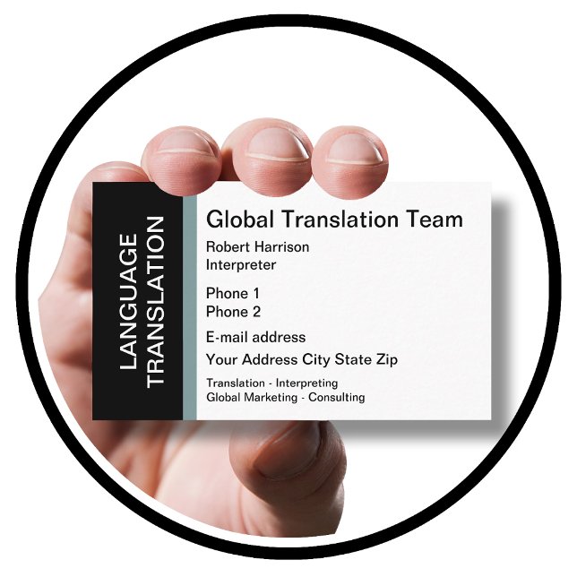 Carte De Visite Interprète de traduction de langue (Créateur téléchargé)