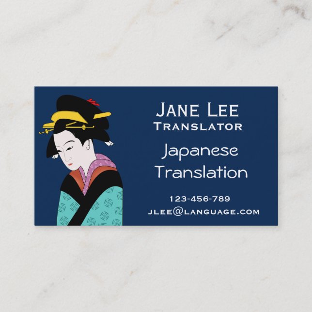 Carte De Visite Interprète japonais de langue de traducteur (Devant)