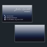 Carte De Visite Interprète professionnel Marine bleu<br><div class="desc">Carte de visite de l'interprète bleu de minuit.</div>