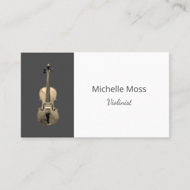 Carte De Visite Interprète professionnel violon de musique classiq (Devant)